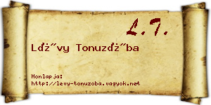 Lévy Tonuzóba névjegykártya
